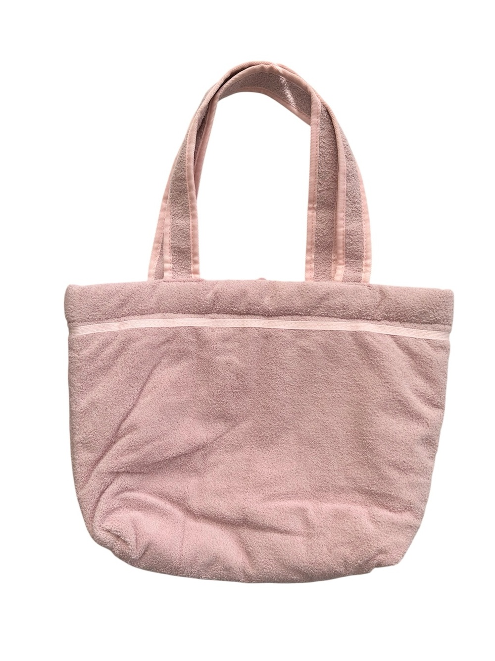 NEW Beachy Keen Vibes Fame Square Microfiber Tote Bag Blush Pink Lined Pockets